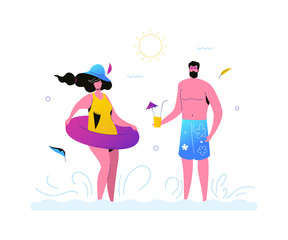 Sticker - Summer vacation - modern flat design style illustration