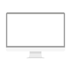 Fototapete - Computer display with blank screen. Front view. Computer screen isolated on white background vector eps10