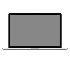 Fototapete -  Laptop computer with grey screen, high quality vector eps10. Computer notebook opened icon. computer realistic style icon vector.