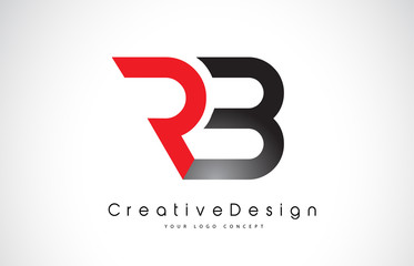 Red and Black RB R B Letter Logo Design. Creative Icon Modern Letters Vector Logo.