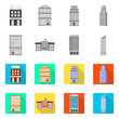 © pandavector - Vector illustration of municipal and center icon. Set of municipal and estate   stock vector illustration.