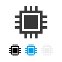 Fototapete - Computer processor icon. CPU icon vector eps10. chip isolated minimal icon. processor line vector icon 