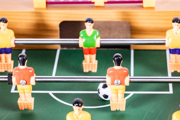 Foosball table soccer .sport teame football players