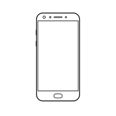 Fototapete - Smartphone outline vector eps10. Smartphone outline with empty screen vector eps10.