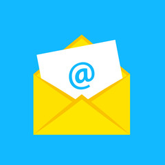 Poster - Email icon. Flat style - stock vector.