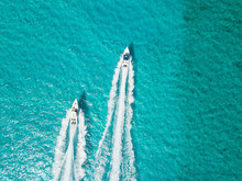 Drone Bird View Of Exuma In The Bahamas. Summer Vaction