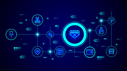Poster - diamond icon. from web set