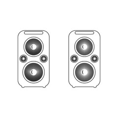 Poster - acoustic speakers icon. Element of zoo for mobile concept and web apps icon. Outline, thin line icon for website design and development, app development