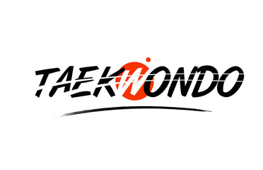 Wall Mural - taekwondo word text logo icon with red circle design