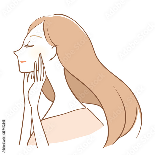 ロングヘア 女性 横顔 スキンケア Stock Vector Adobe Stock ロングヘア 女性 横顔 スキンケア Stock Vector Adobe Stock