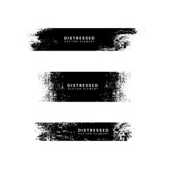 Poster - Distressed black stroke banners