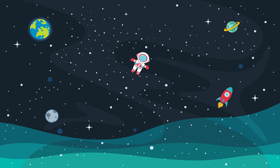 Vector Illustration Of Space Background