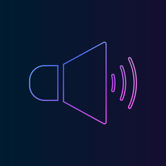 Poster - speaker with sound symbol sign nolan icon. Simple thin line, outline vector of web, minimalistic icons for UI and UX, website or mobile application