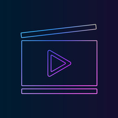 Poster - Clapperboard nolan icon. Simple thin line, outline vector of web, minimalistic icons for UI and UX, website or mobile application