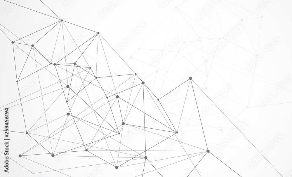 Abstract connecting dots and lines with geometric background. Modern ...