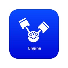 Poster - Engine icon blue vector isolated on white background
