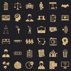 Poster - Coherence in work icons set. Simple style of 36 coherence in work vector icons for web for any design
