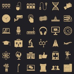 Poster - Science conference icons set. Simple style of 36 science conference vector icons for web for any design