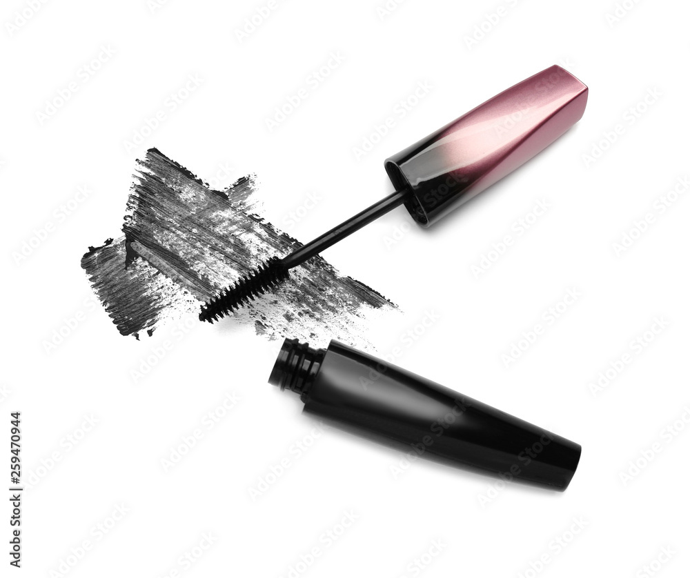 Mascara on white background
