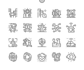 Poster - City of the future Well-crafted Pixel Perfect Vector Thin Line Icons 30 2x Grid for Web Graphics and Apps. Simple Minimal Pictogram