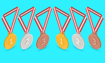 A set of medals for rewarding