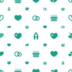 Poster - wedding icons pattern seamless white background