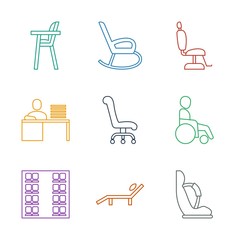 Wall Mural - 9 chair icons