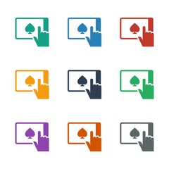 Poster - finger on tablet icon white background
