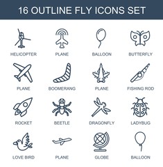 Poster - fly icons
