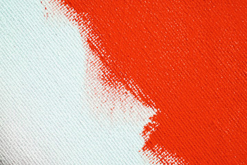 Red on a white canvas background. The surface of the abscess is bright red brush on the abstract image.