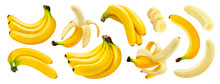 Banana Isolated On White Background With Clipping Path