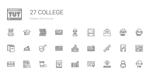 Wall Mural - college icons set