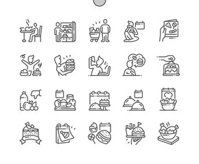 Poster - Eat What You Want Day Well-crafted Pixel Perfect Vector Thin Line Icons 30 2x Grid for Web Graphics and Apps. Simple Minimal Pictogram