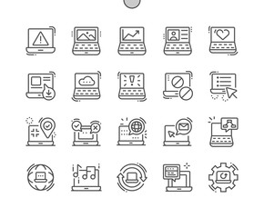 Poster - laptop well-crafted pixel perfect vector thin line icons 30 2x grid for web graphics and apps. simpl