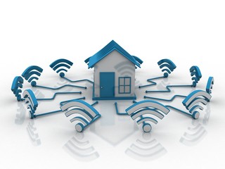 Poster - 3d rendering Wireless Home connection