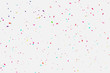 White background with colorful confetti Celebration carnival ribbons. luxury greeting rich card.