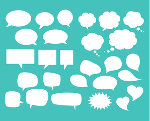 Vector set of empty speech bubbles. 