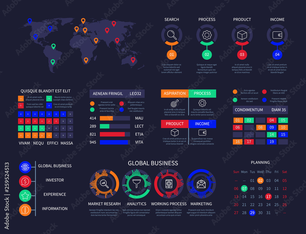 Vector de Stock Infographic chart analysis dashboard data info chart ...