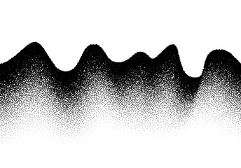 Poster - Abstract background with wave of scattered dots