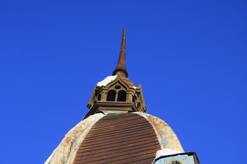 ancient spire on the building