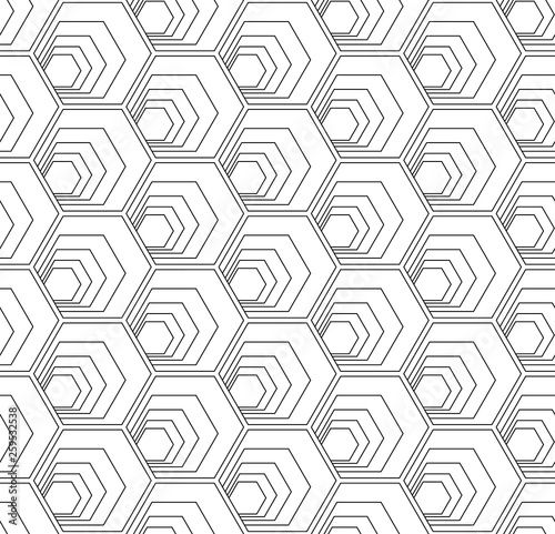 Seamless hexagons pattern. Geometric texture.