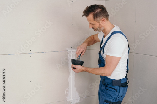Cuadros en Lienzo Builder grouting and sealing wall cladding