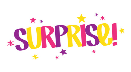 Wall Mural - SURPRISE! colorful graffiti tag banner with stars