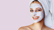 © Olesia - Beautiful young woman with facial mask on her face. Skin care and treatment, spa, natural beauty and cosmetology concept.
