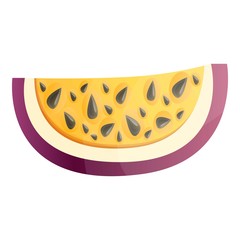 Poster - Slice maracuja icon. Cartoon of slice maracuja vector icon for web design isolated on white background
