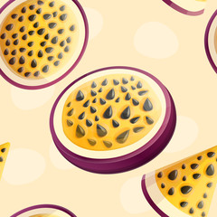 Poster - Vitamin maracuja pattern. Cartoon illustration of vitamin maracuja vector pattern for web design