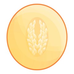 Poster - Half of melon icon. Cartoon of half of melon vector icon for web design isolated on white background
