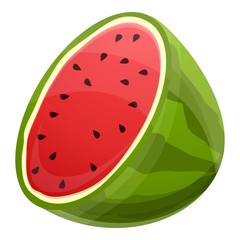 Poster - Half fresh watermelon icon. Cartoon of half fresh watermelon vector icon for web design isolated on white background