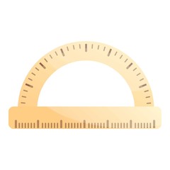 Poster - Wood protractor icon. Cartoon of wood protractor vector icon for web design isolated on white background