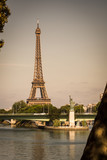 Fototapeta Boho - The Eiffel Tower and the Statue of Liberty together in Paris - Paris, France